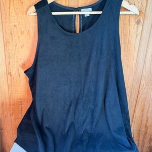 Falls Creek Black Tank Top - Velvety Suede Black
